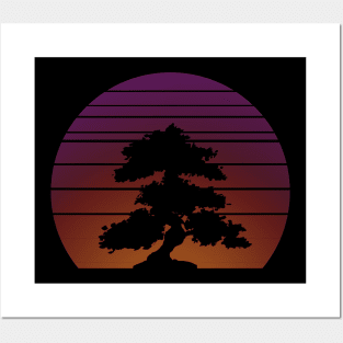 Synth Bonsai Sunset Posters and Art